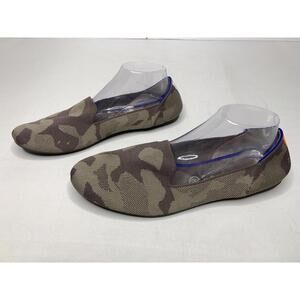 Women’s Rothy’s Size 12 Tan Camo Knitted Round Toe Slip On Flat Loafers P152
